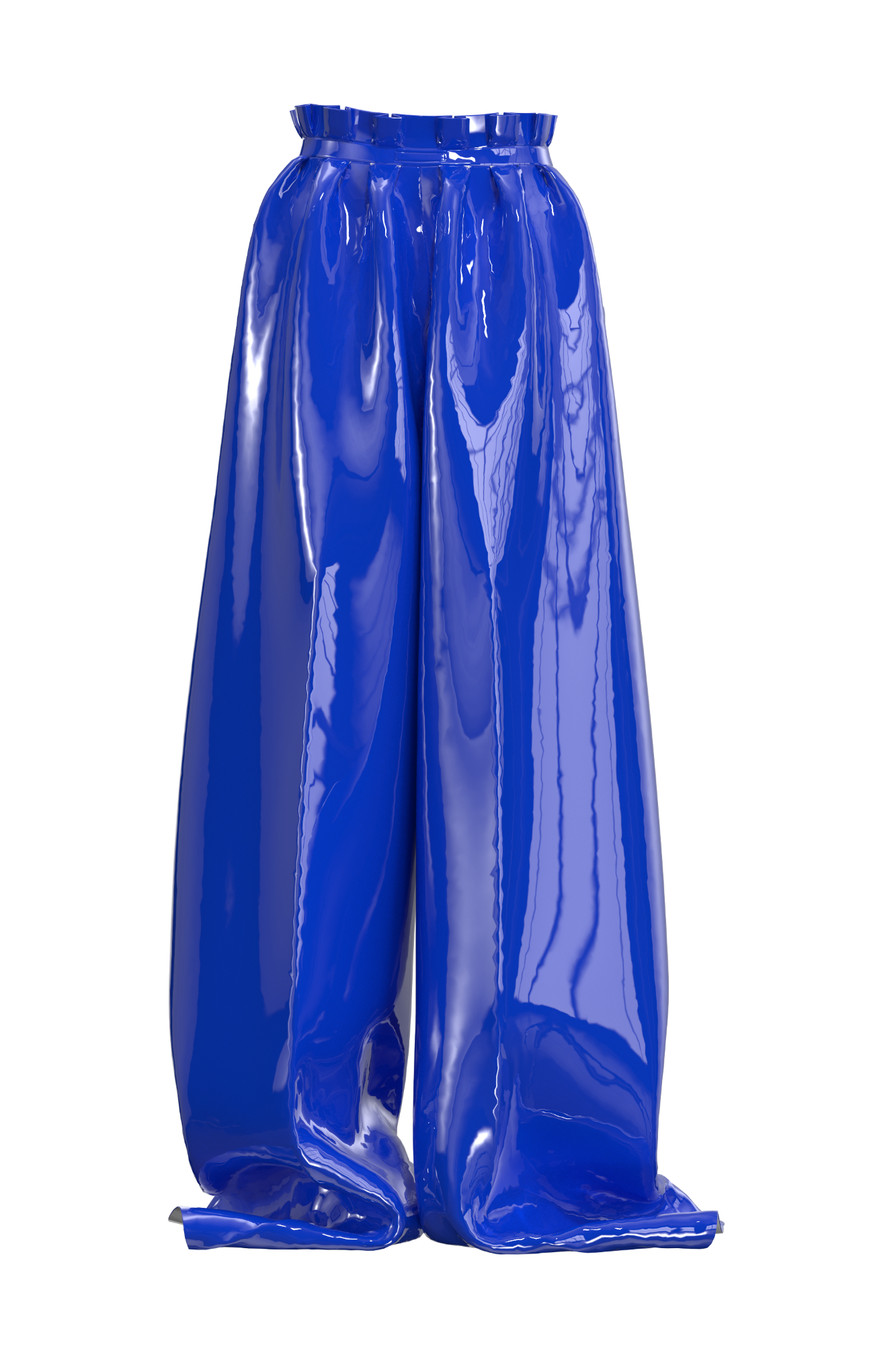 Heavy Weight PVC Paper Bag Pants Blue