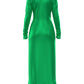 Full Length Satin Dress Green