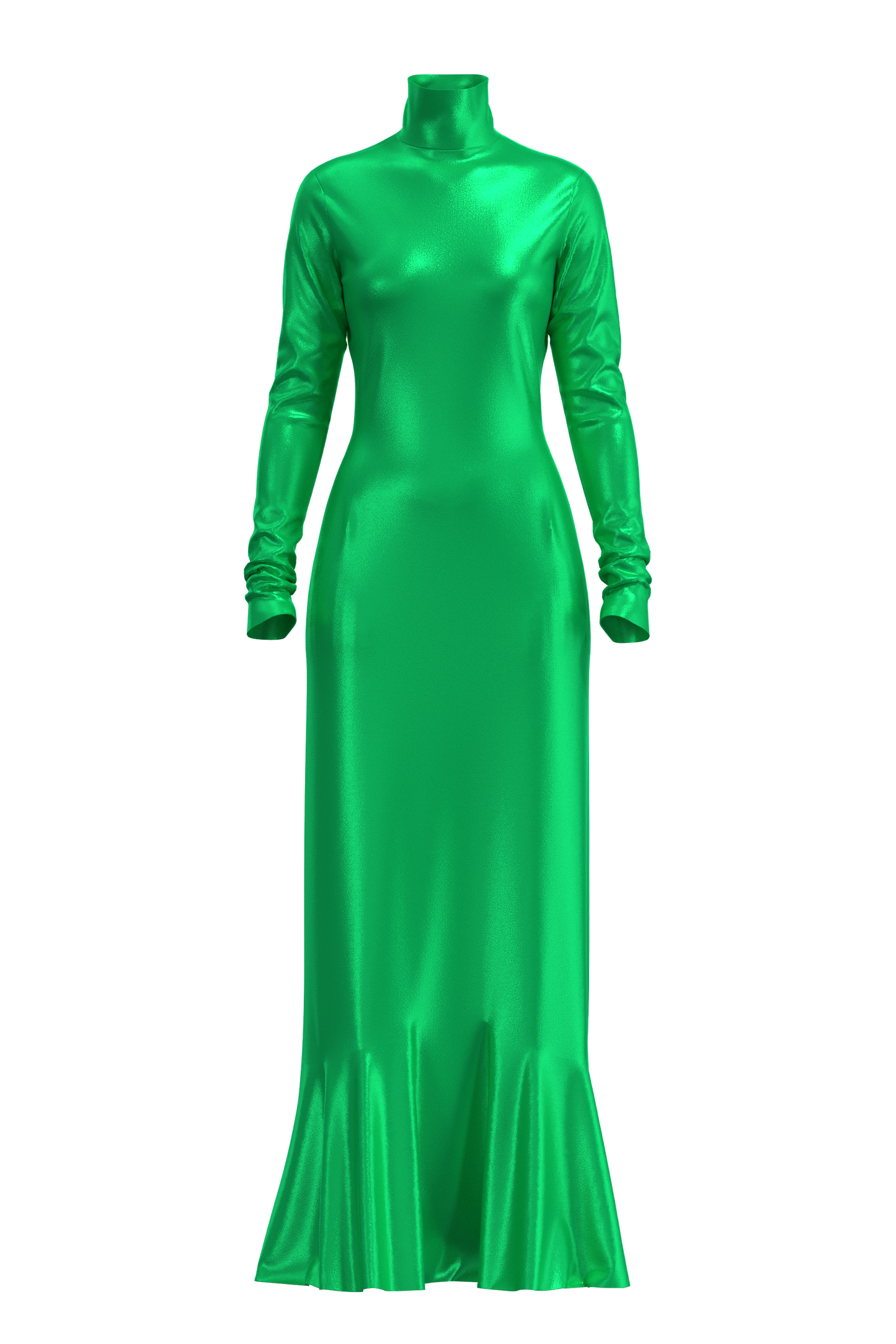 | Full Length Satin Dress Green
