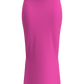 Fitted Satin Pencil Skirt Pink