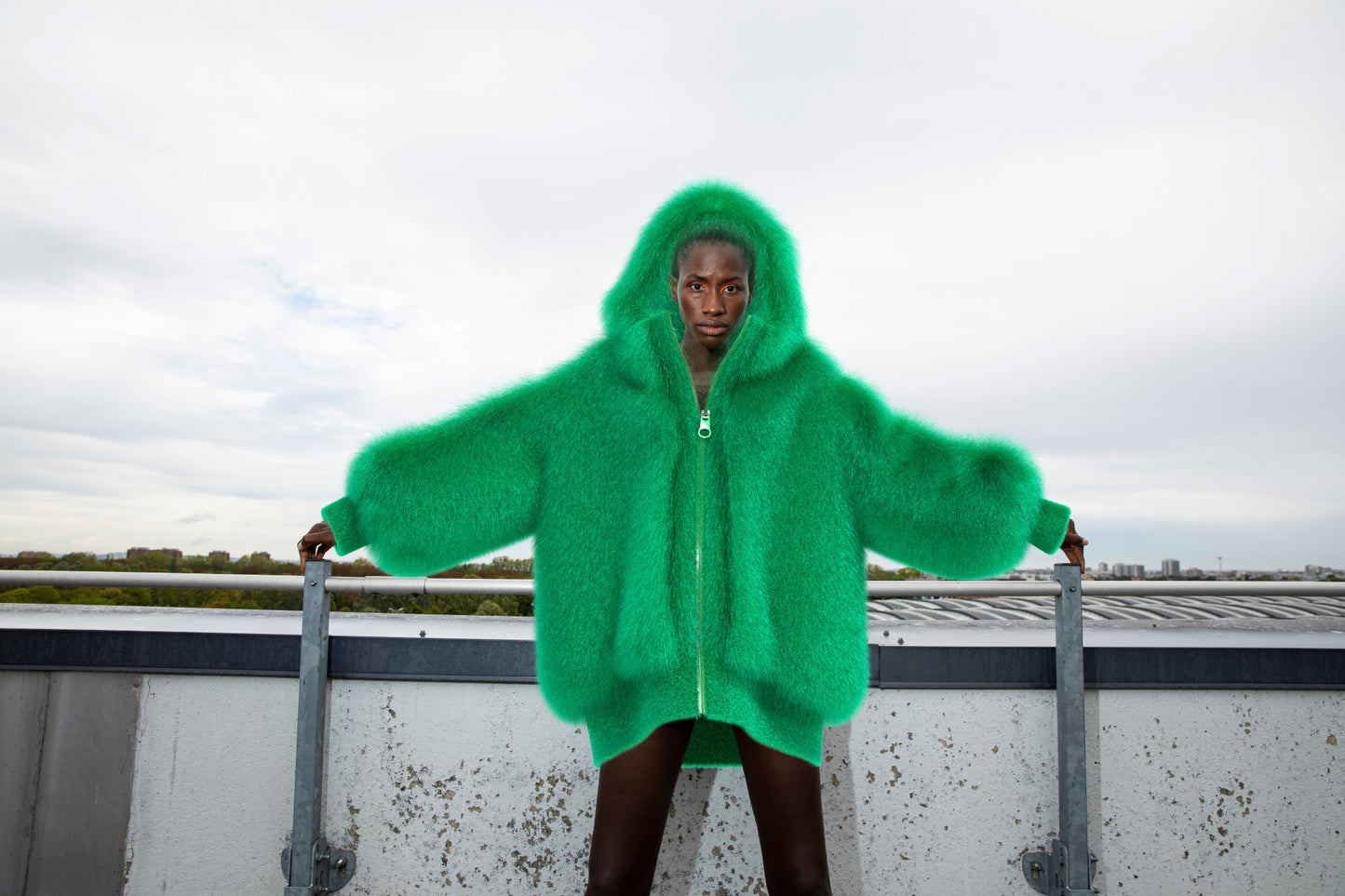  | Giant Oversized Fur Hoodie Green